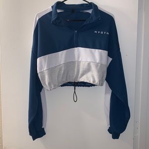 NVGTN Oversized Blue Cropped Pullover